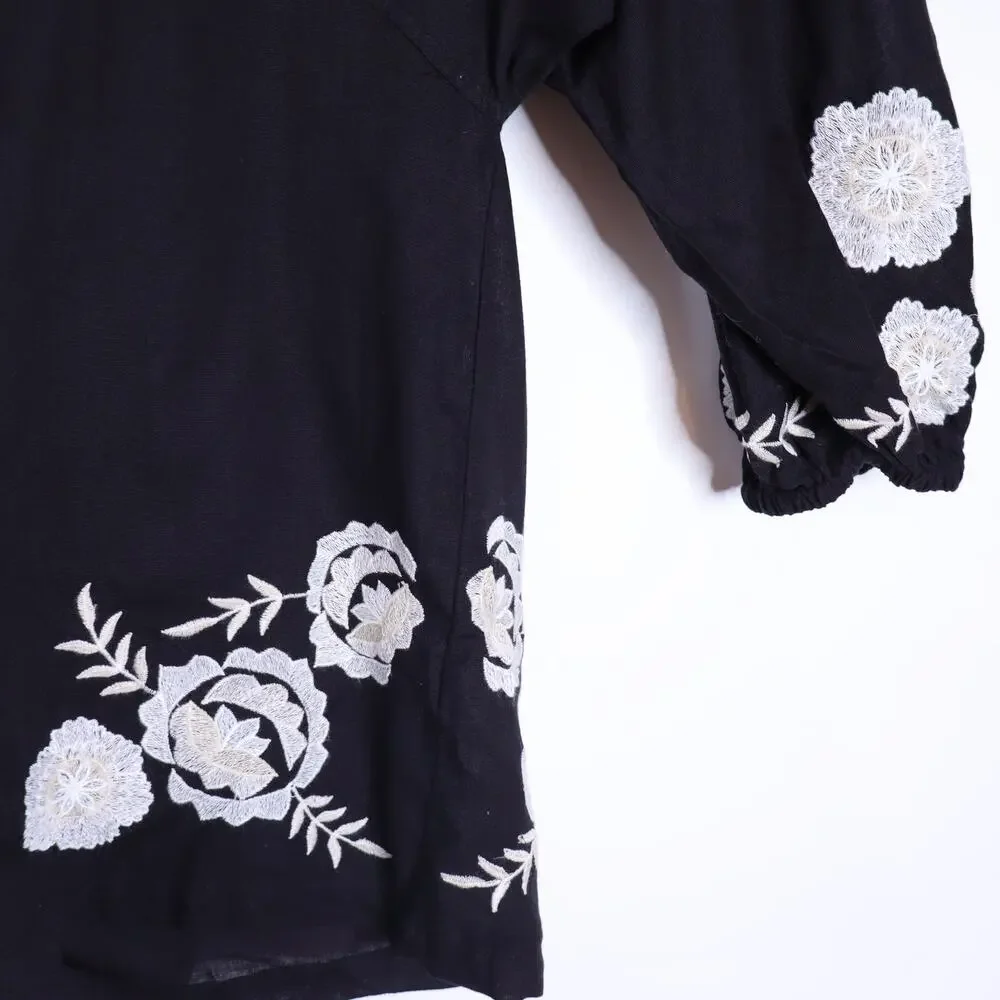 Zara embroidered linen